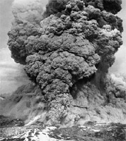 The Puyehue volcano in eruption